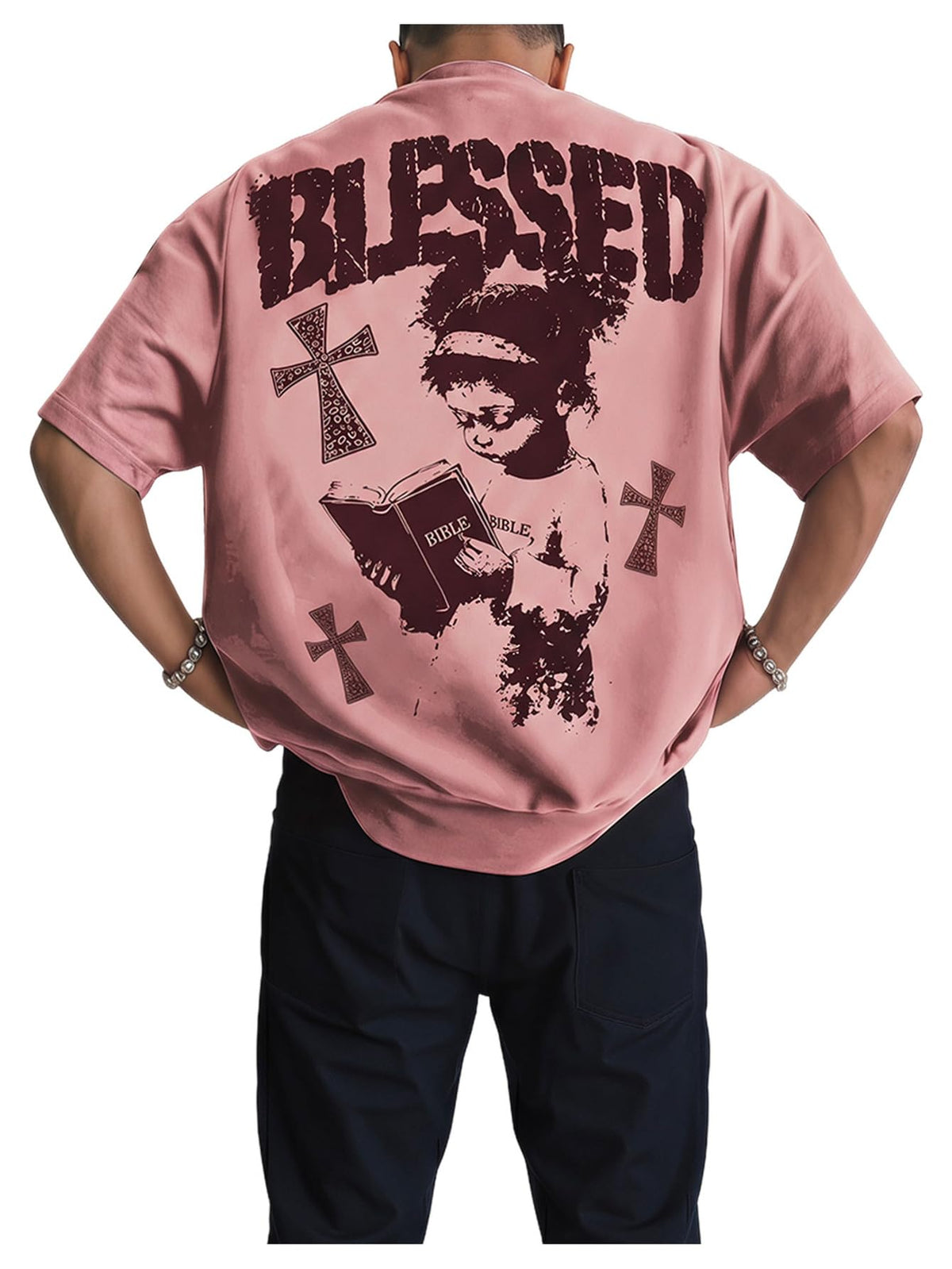 SOLY HUX Men's Y2k Gothic Graphic Tees Short Sleeve Crew Neck T Shirt Vintage Streetwear Summer Tops