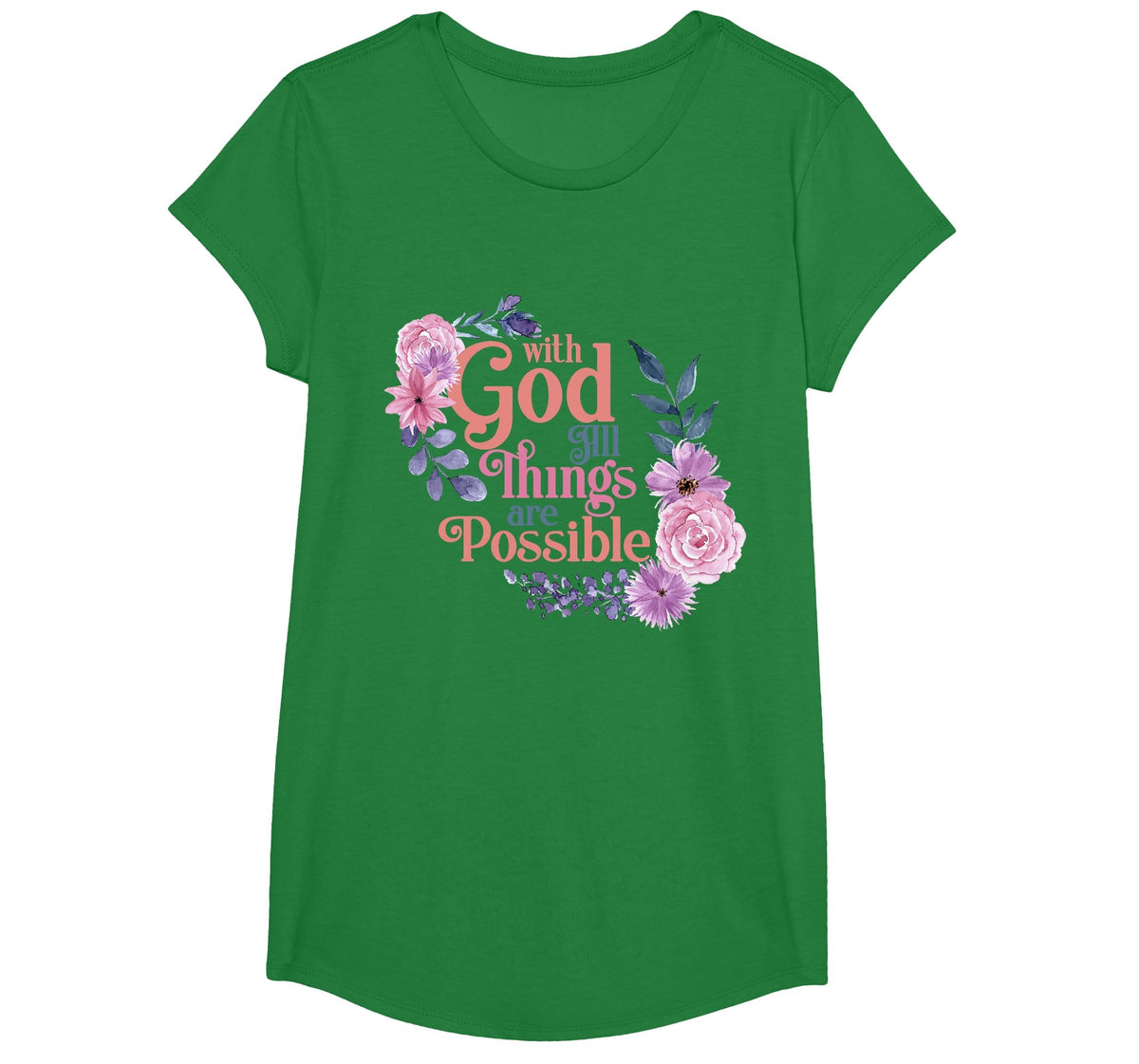 with God All Things are Possible Prayer Bible Verse T-Shirt