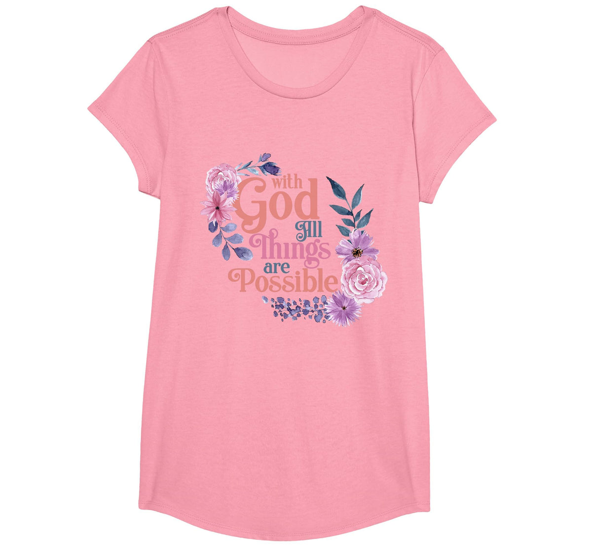 with God All Things are Possible Prayer Bible Verse T-Shirt