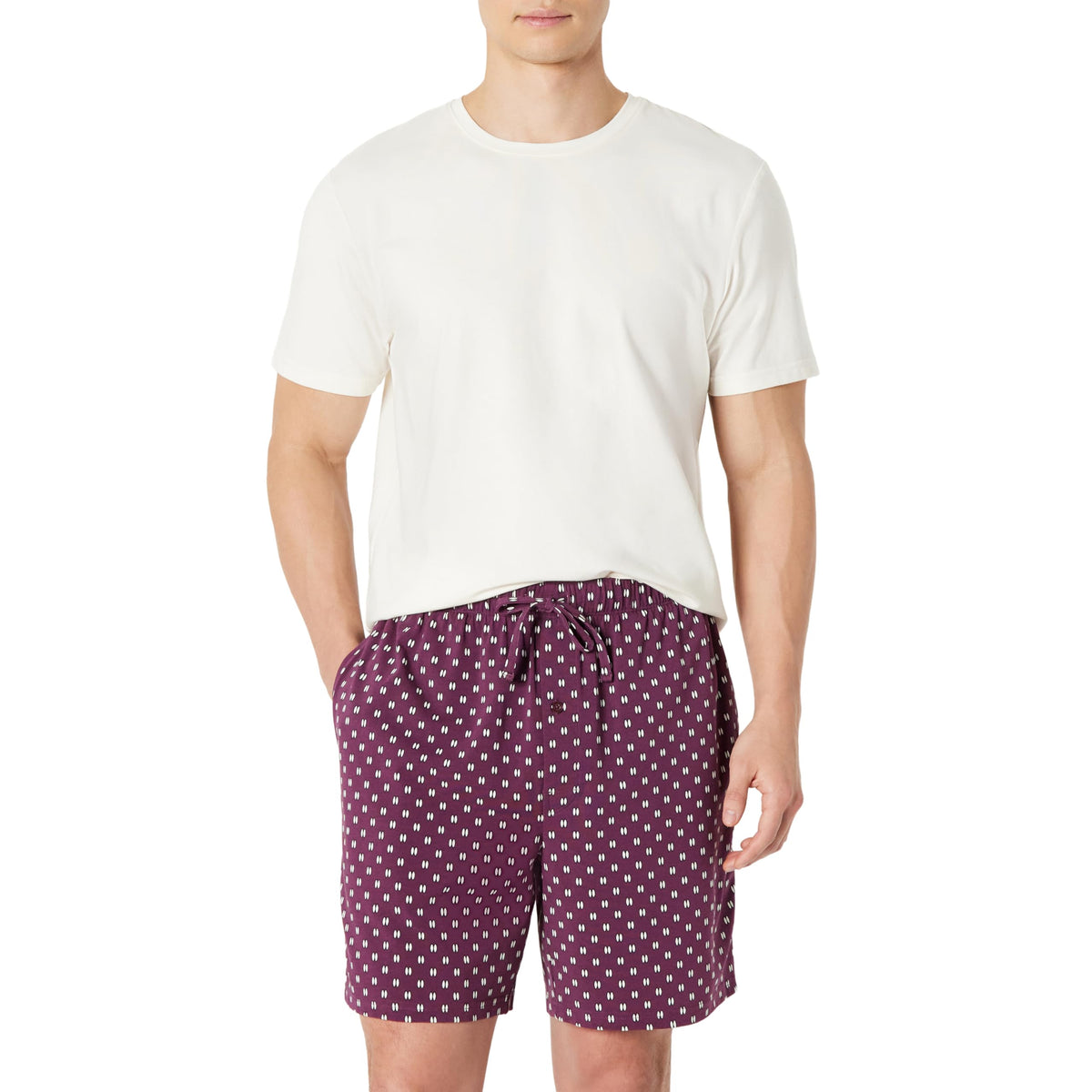 Amazon Essentials Men's Cotton-Modal Pajama Set, Short Sleeve T-Shirt and Shorts