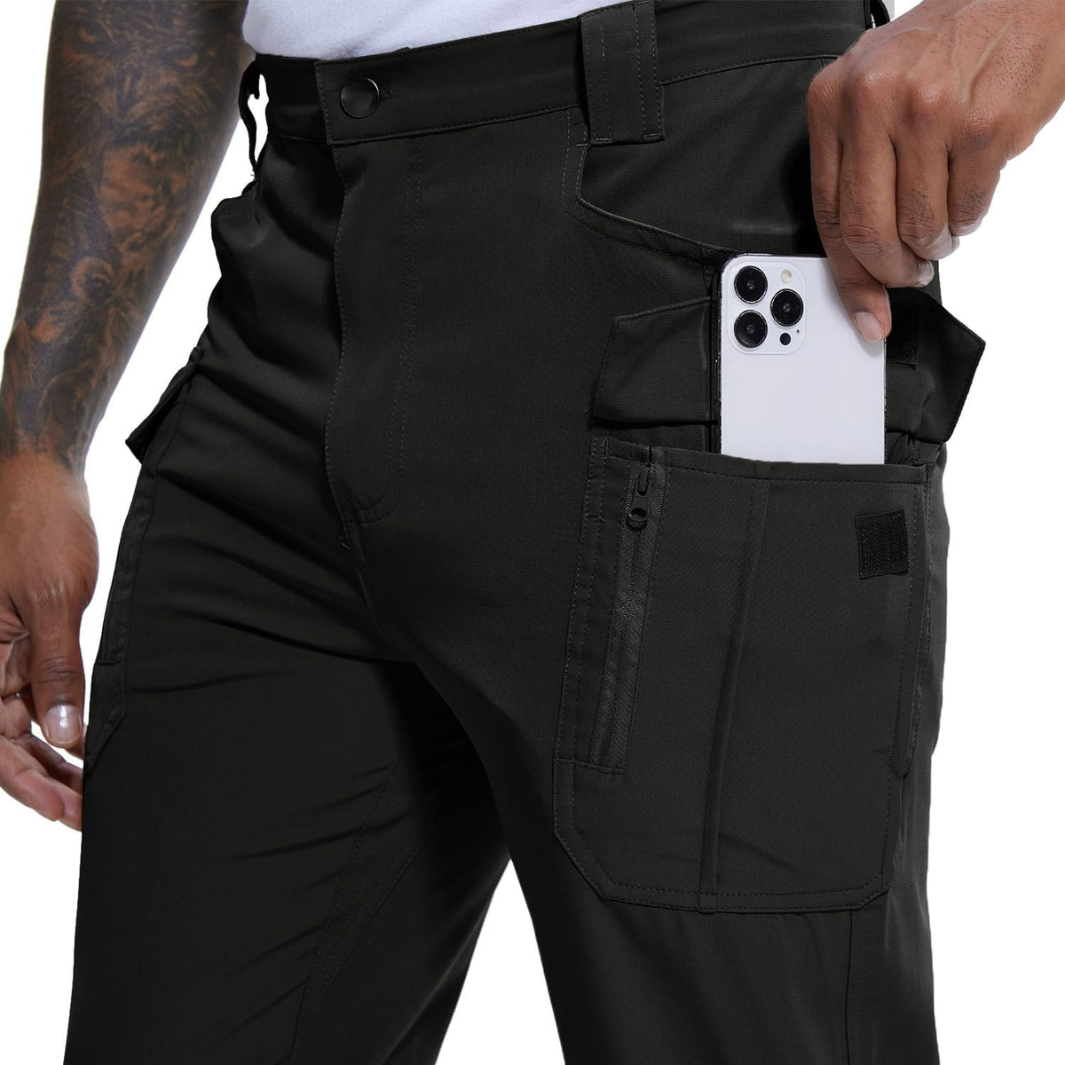 Men's Hiking Pants Breathable Summer Lightweight Tactical Cargo Stretch Quick Dry Fit Straight Leg Pants Airsoft Clothes