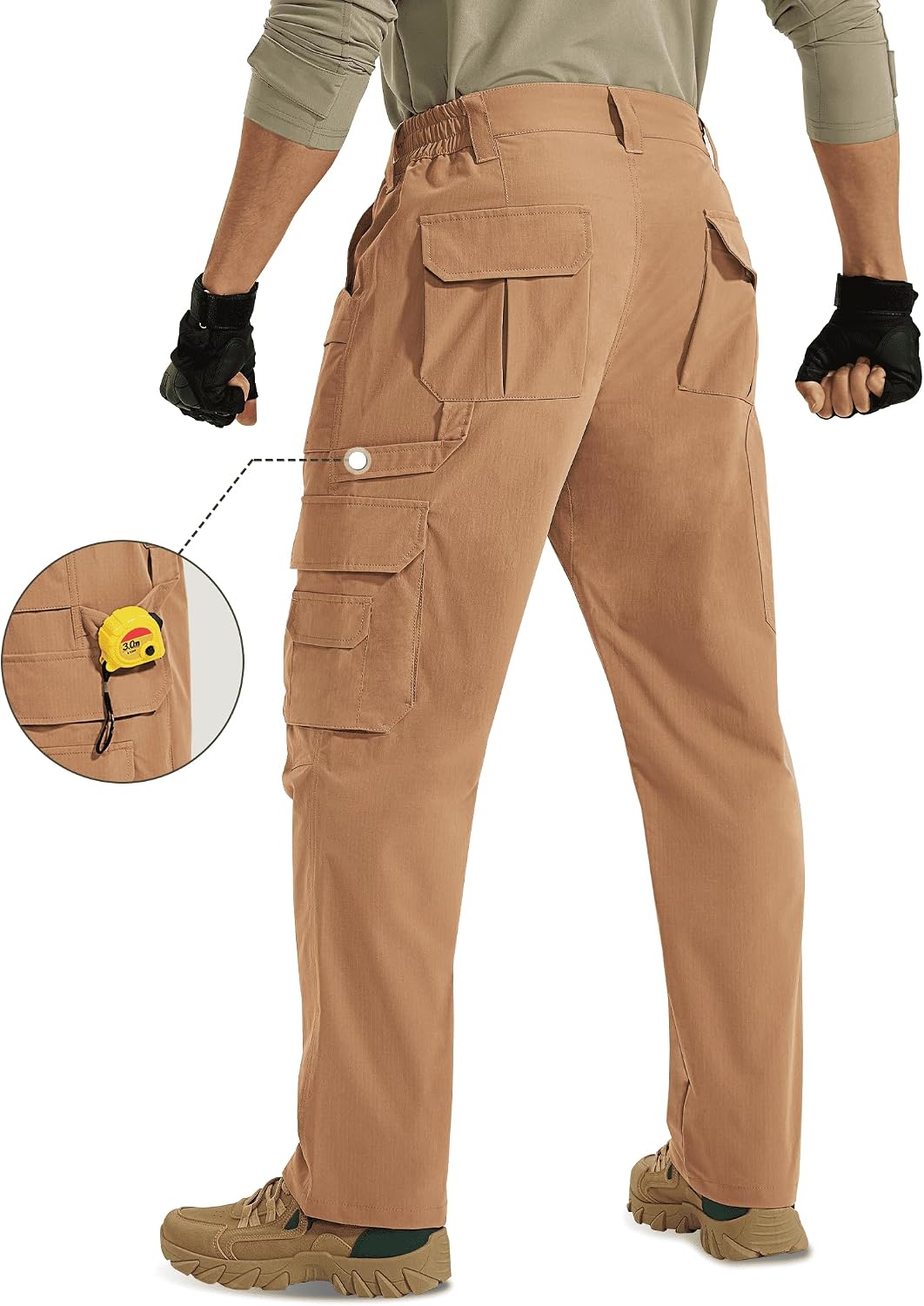 MOURCE Work Pants for Men Lightweight Cargo Work Pants Breathable 9 Pockets