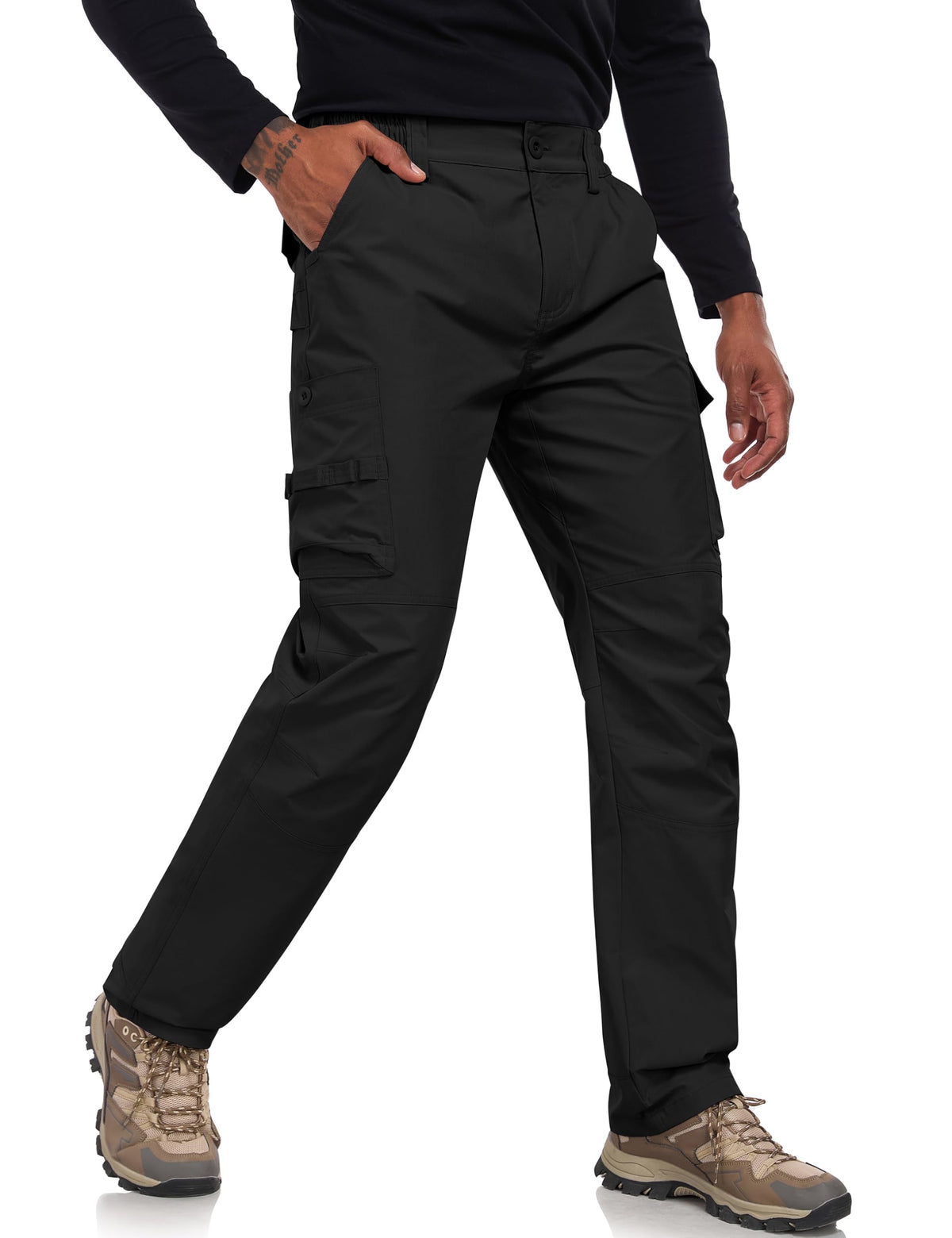 Lzzidou Men's Hiking Cargo Pants Tactical Work Travel Trousers