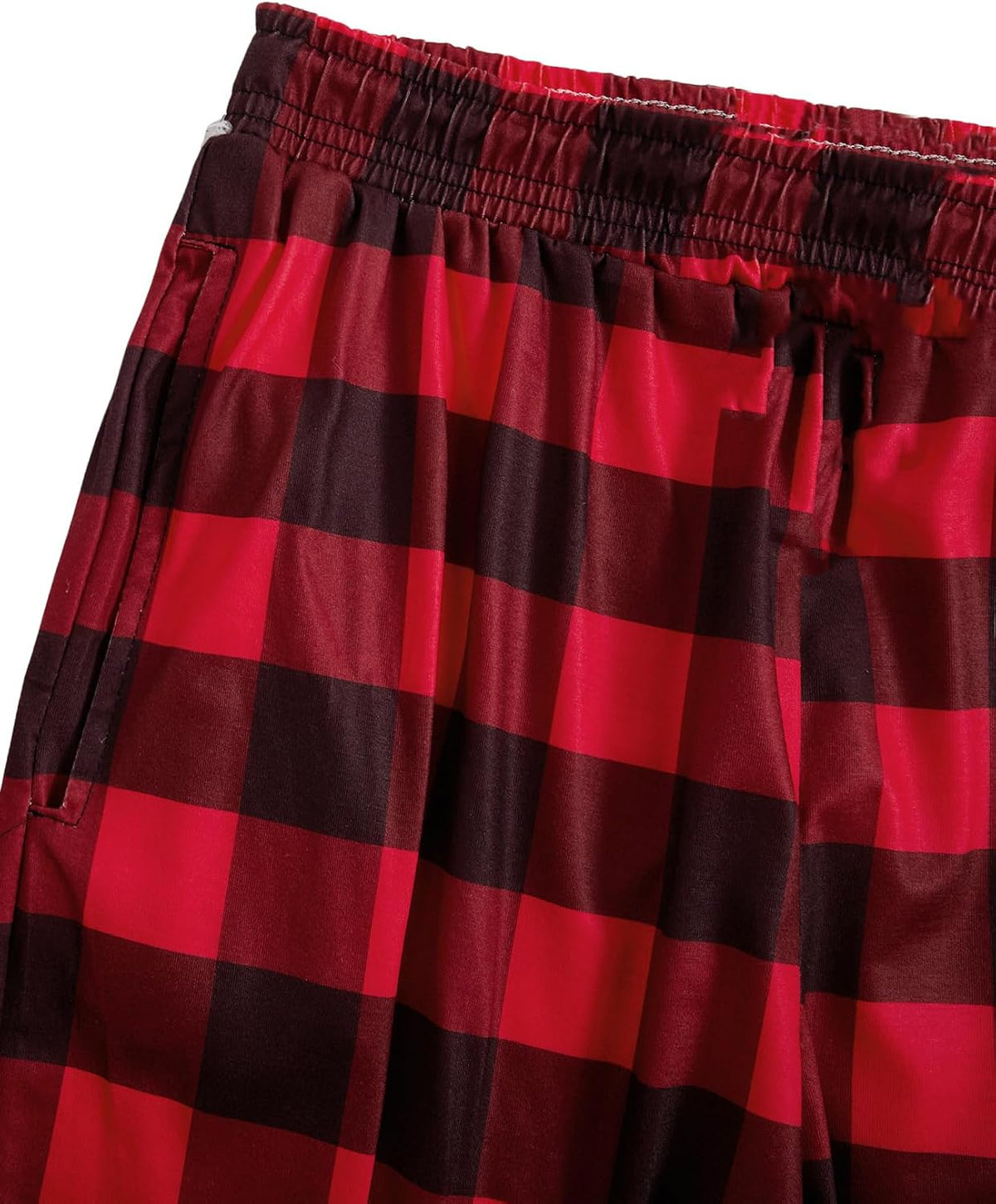 Verdusa Men's 2 Piece Loungewear Pajama Set Plaid Print Short Sleeve Tee Top and Pants Set