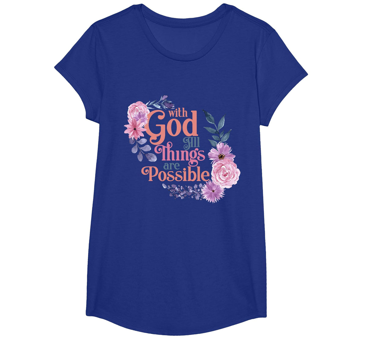 with God All Things are Possible Prayer Bible Verse T-Shirt