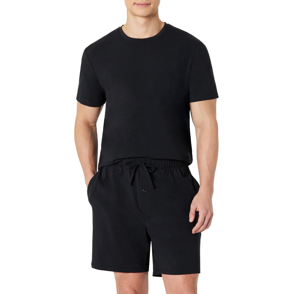 Amazon Essentials Men's Cotton-Modal Pajama Set, Short Sleeve T-Shirt and Shorts