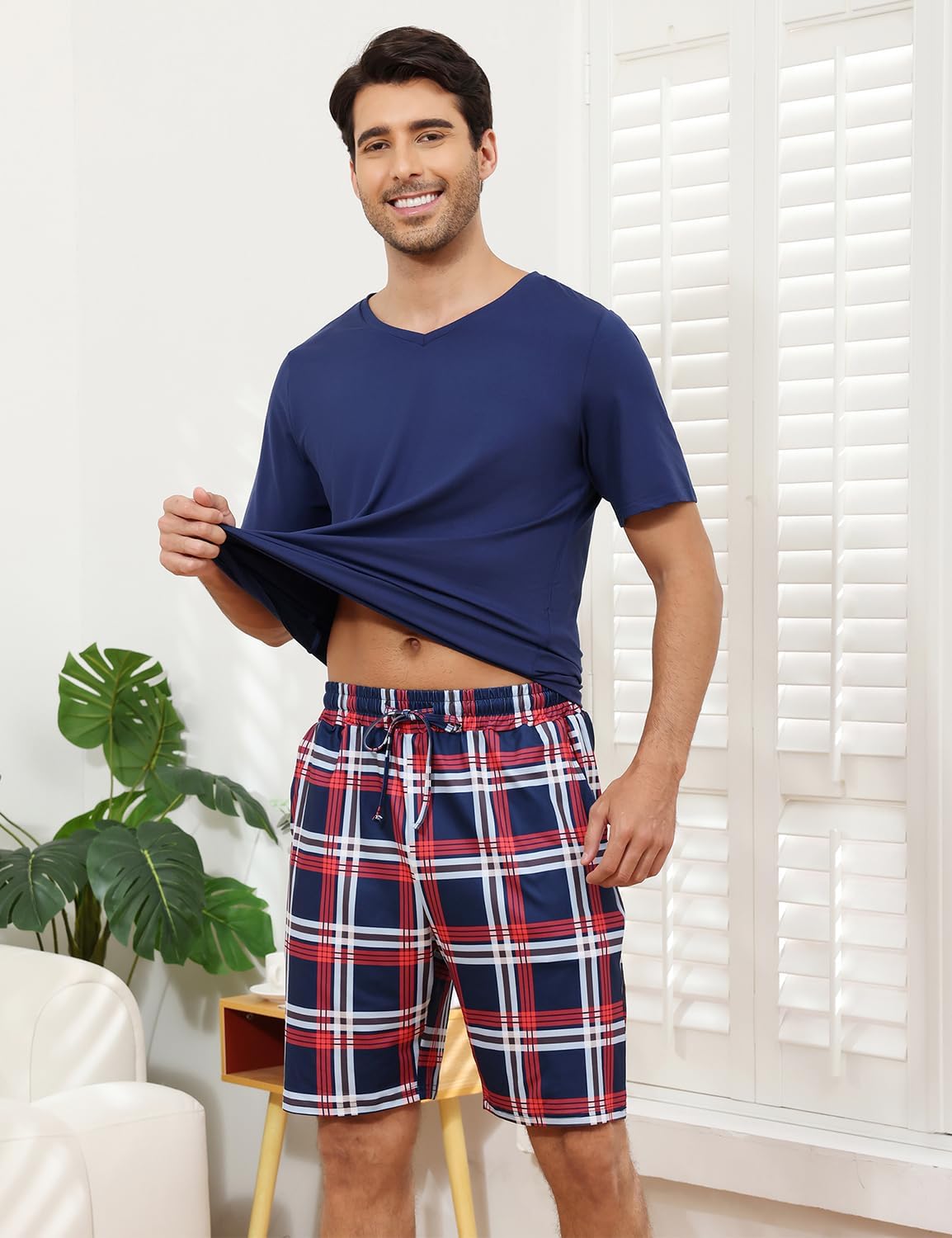 Matching Pajamas for Couple Set Short Sleeve Soft Sleepwear