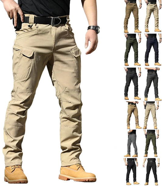Cargo Work Pants for Men 2026 Tactical Stretch Casual Waterproof Travel Hiking Pant with Multi Pockets (No Belt)