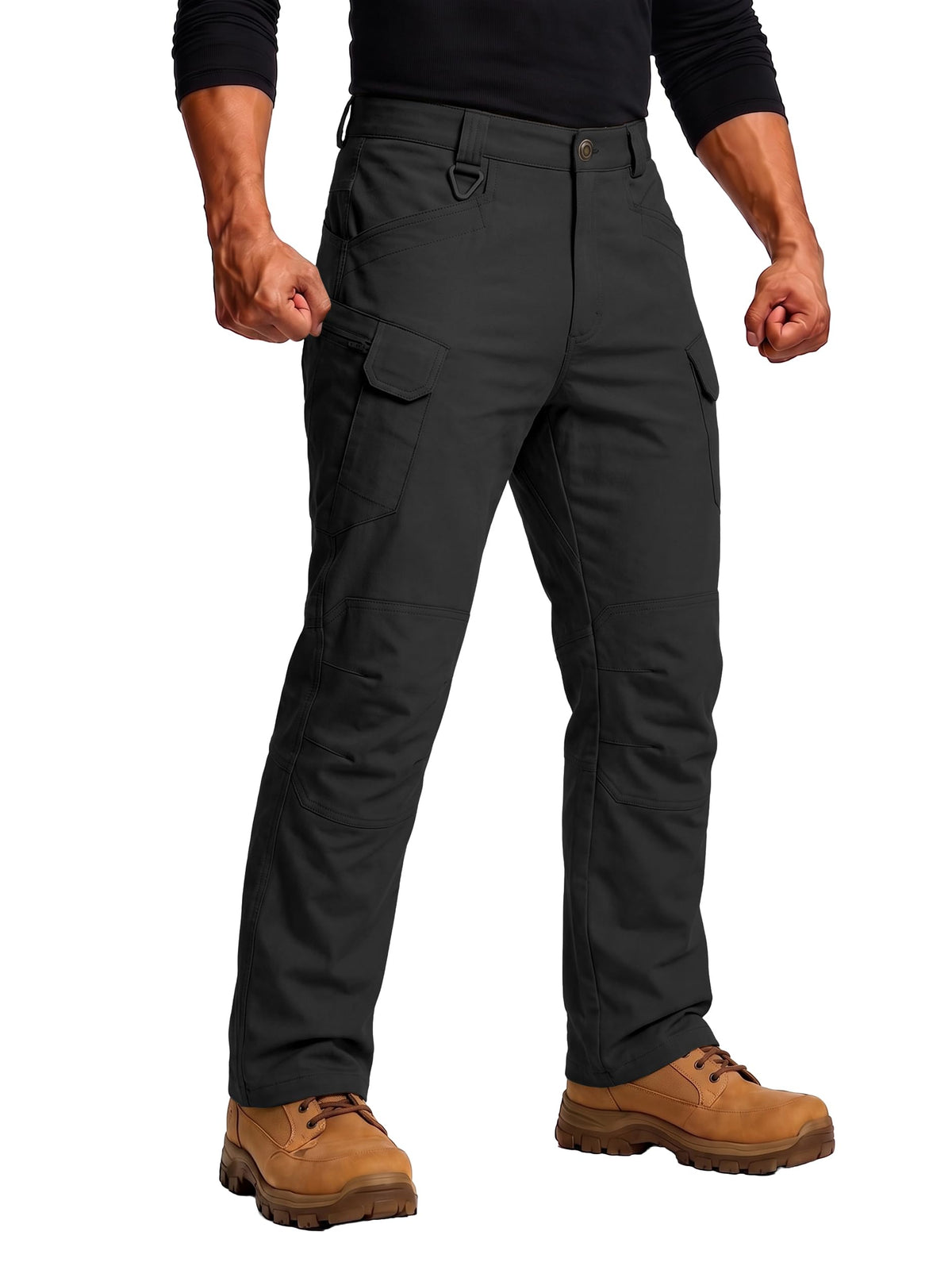 Stretch Tactical Pants for Men, Water Resistant Hiking Work Pants with 6 Pockets