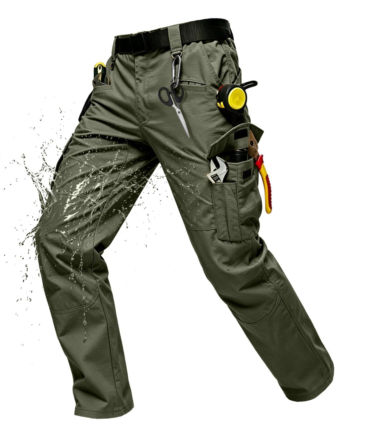 SWISSWELL Mens Tactical Cargo Work Pants Water Resistant Ripstop 10 Pockets