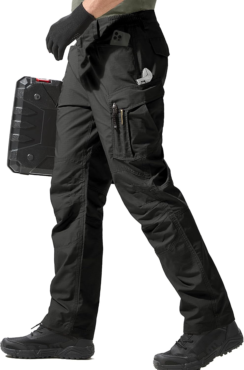FREE SOLDIER Men's Tactical Pants Ripstop Work Cargo Hiking Pants