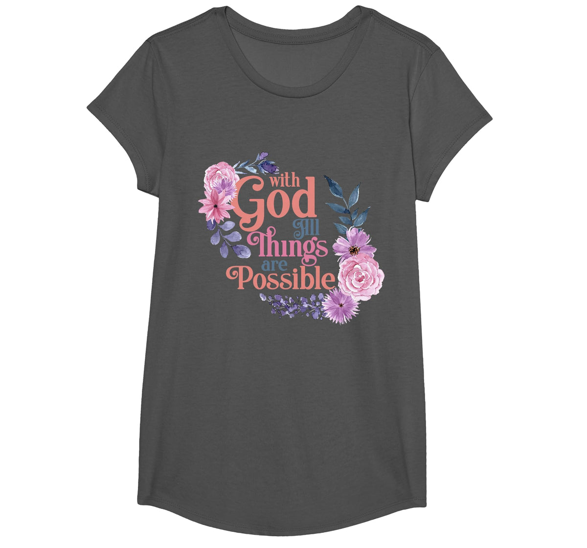 with God All Things are Possible Prayer Bible Verse T-Shirt