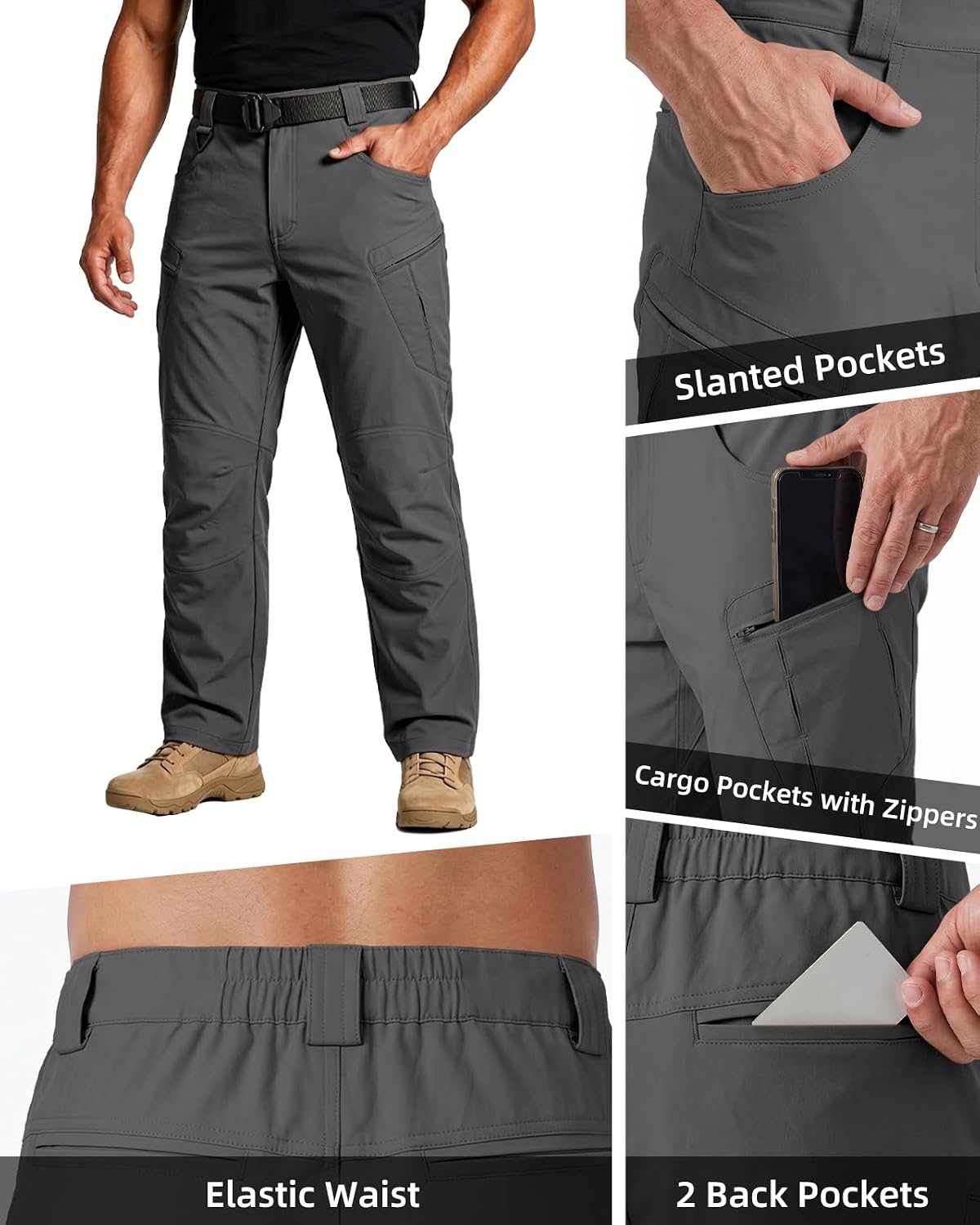 Men's Tactical Pants Ripstop Cargo Hiking Work Pants
