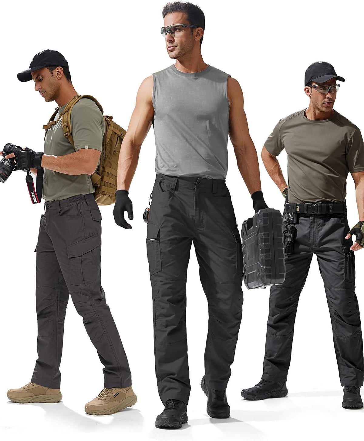 FREE SOLDIER Men's Tactical Pants Ripstop Work Cargo Hiking Pants