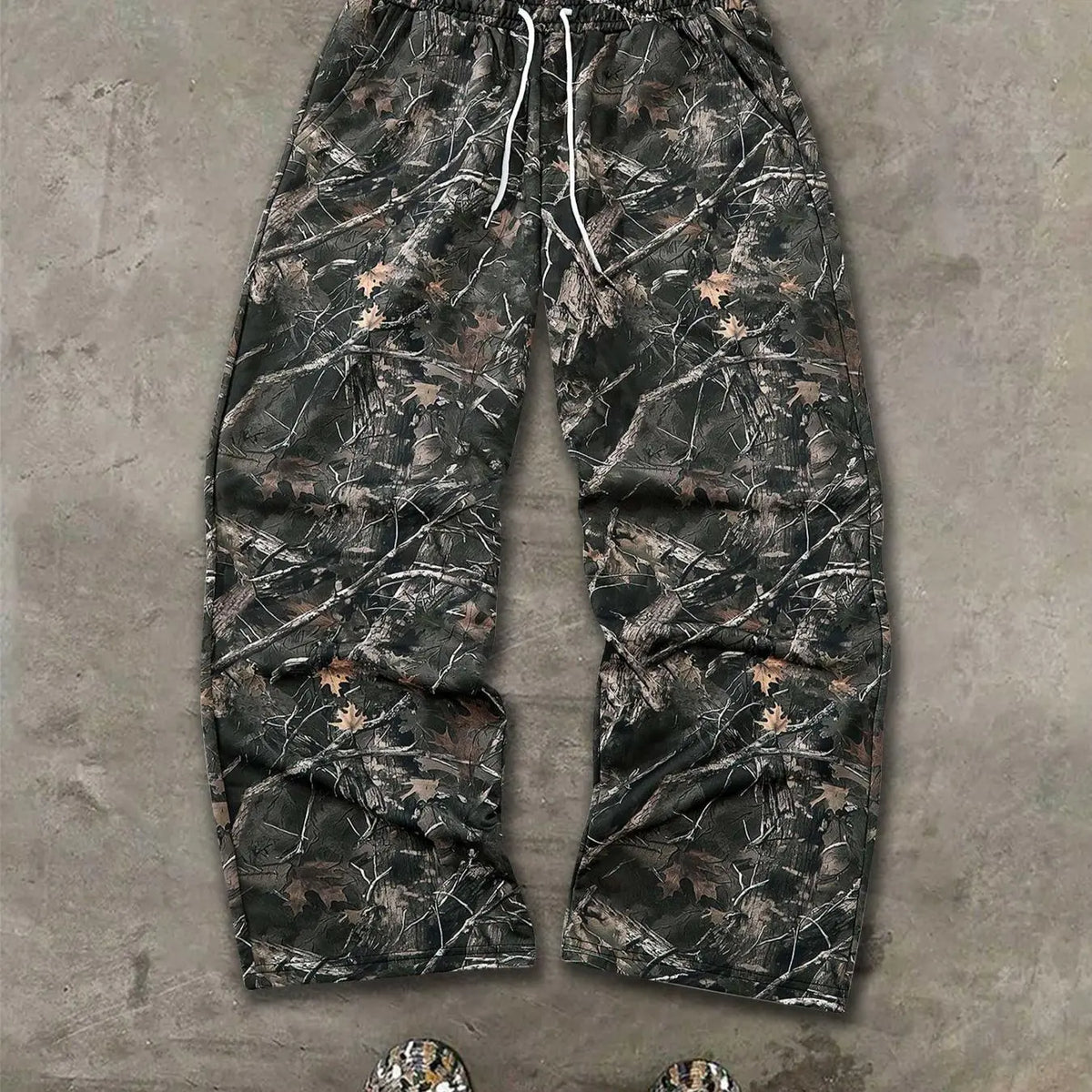 Men's Camo Tree Print Pants, Street Fashion Casual Loose Trousers for Daily Wear, Men's Bottoms for Summer, Casual Fit Streetwear