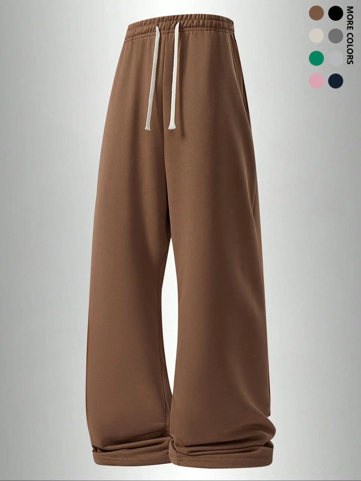 Men's Casual Long Pants, Casual Loungewear Pants, Classic Solid Pants, Casual Solid Drawstring, Soft Knit Drawstring Waist, Knitted Trousers, Side Pockets, Straight Leg Design, All Season Comfortable Daily Wear