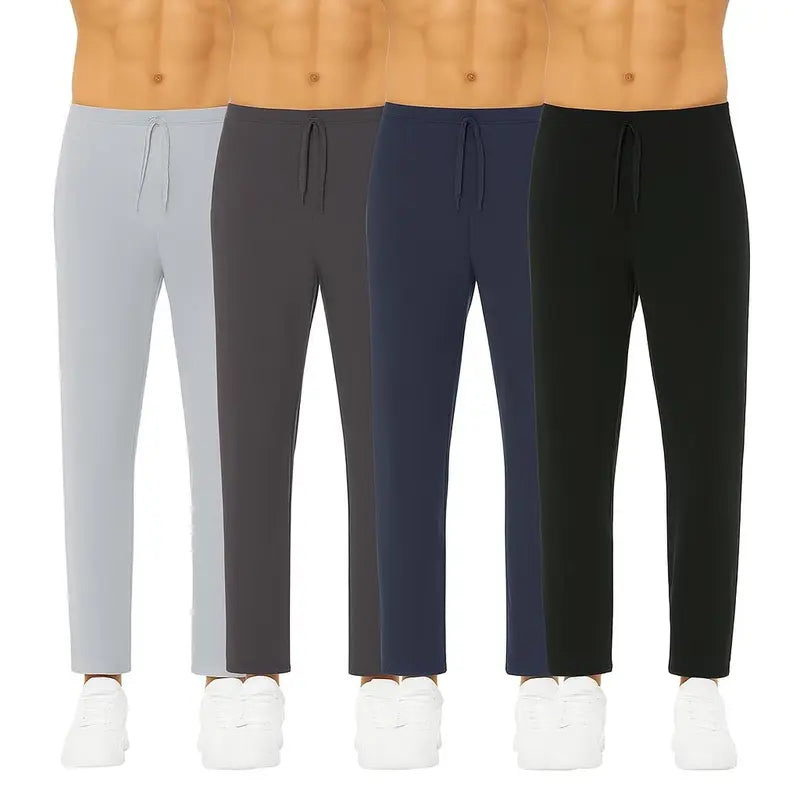 4 Pack: Men's Classic Blend Butter Soft Stretch Lounge Pants Pajama Sleepwear Gym