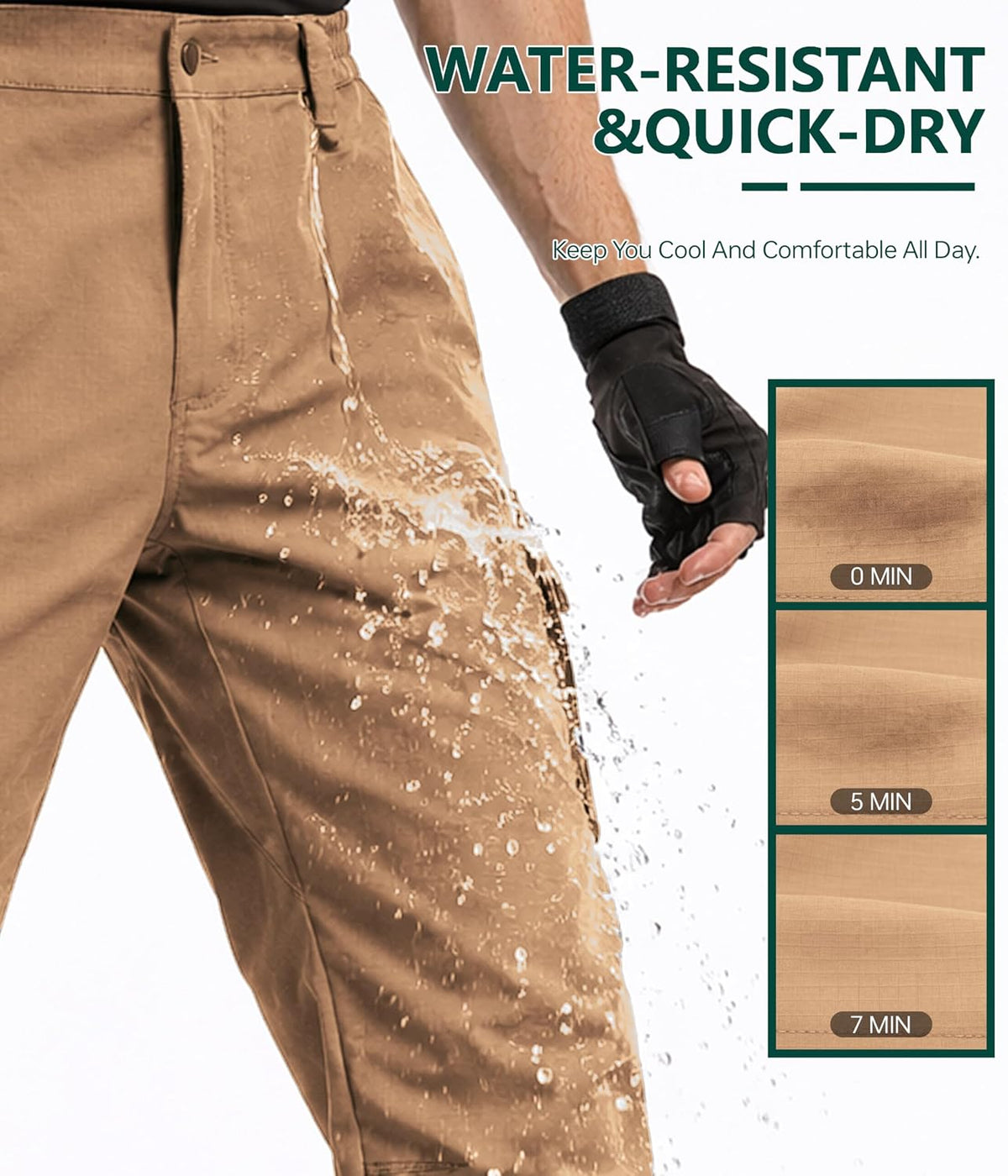 NATUVENIX Tactical Pants for Men Stretch Ripstop Cargo Waterproof Work