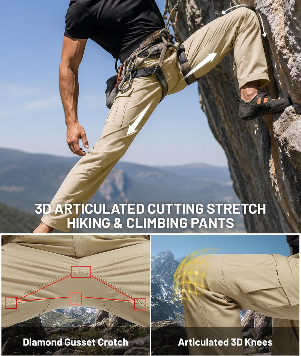 SWISSWELL Mens Tactical Cargo Work Pants Water Resistant Ripstop 10 Pockets