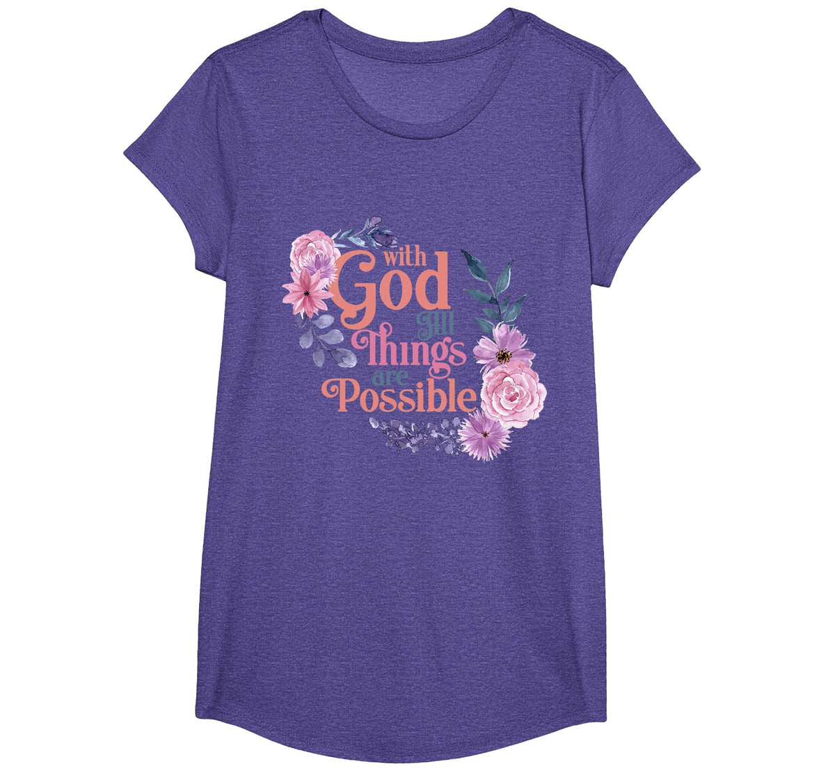 with God All Things are Possible Prayer Bible Verse T-Shirt