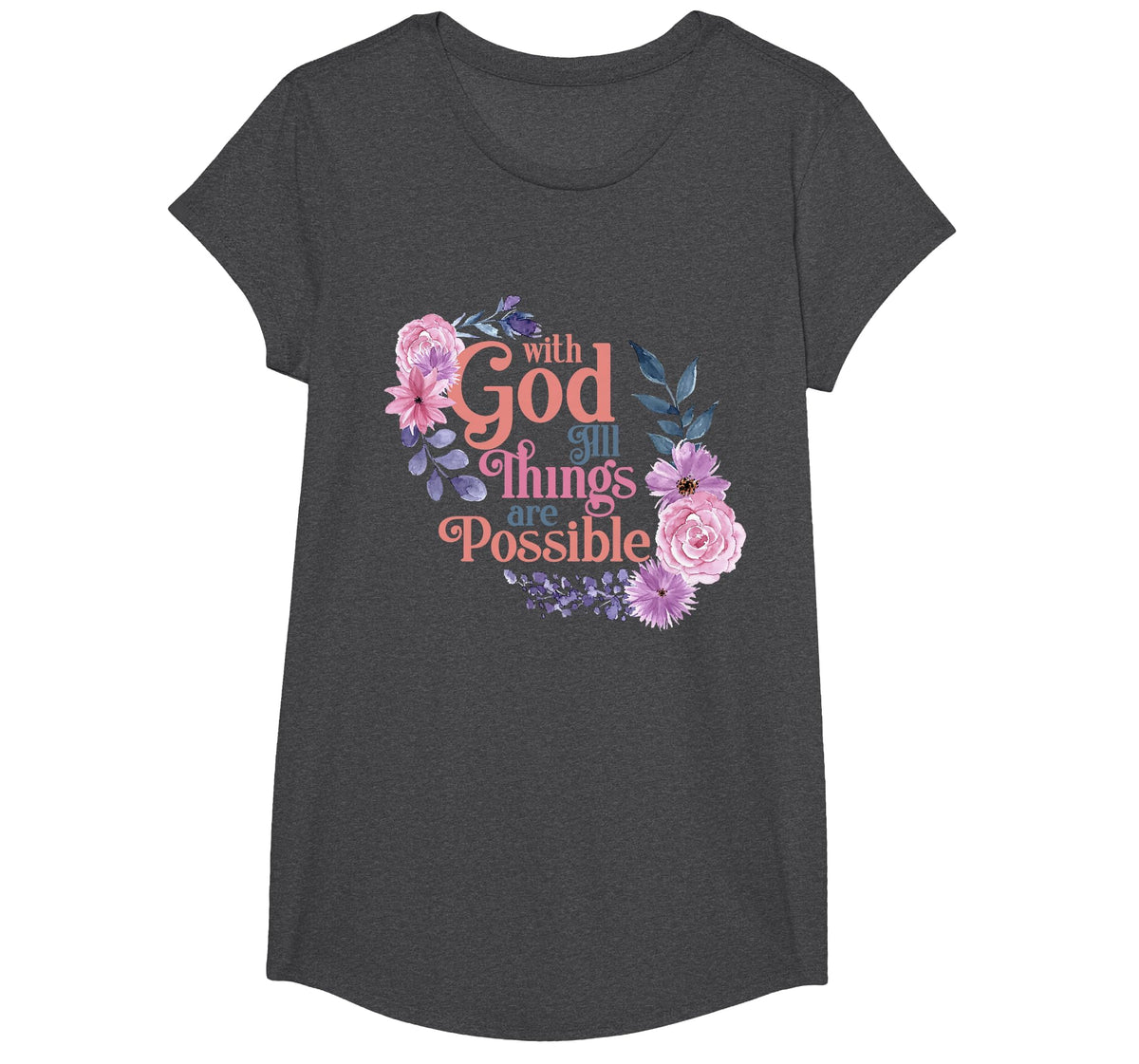 with God All Things are Possible Prayer Bible Verse T-Shirt