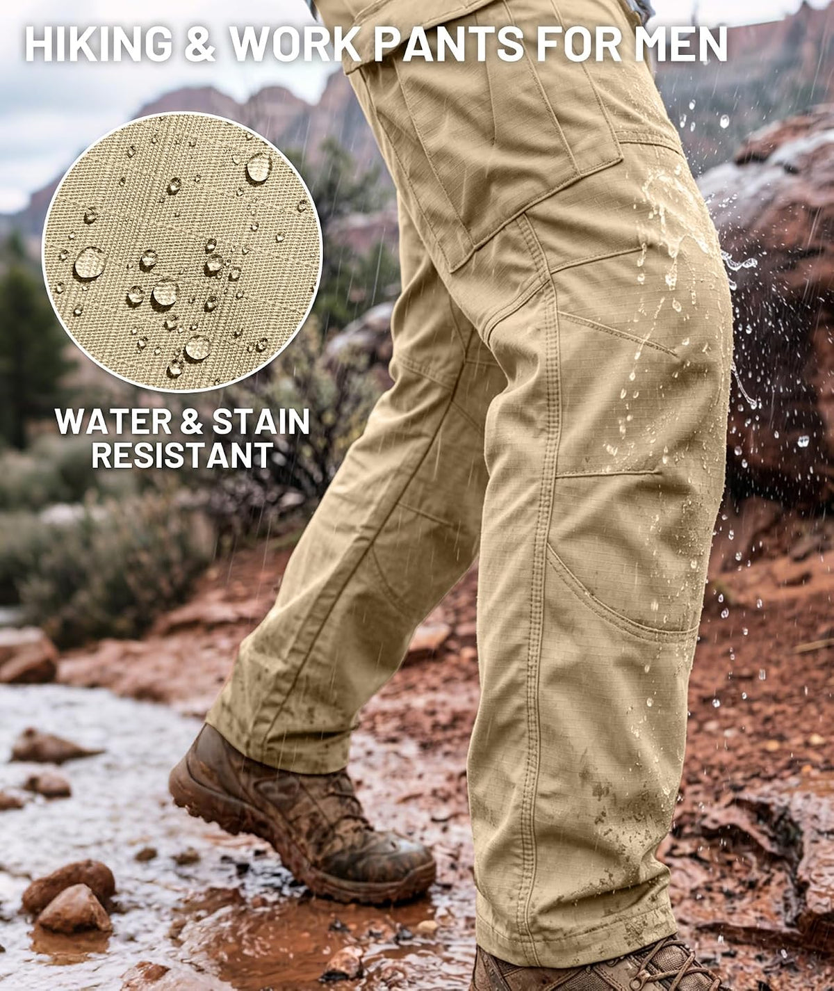 SWISSWELL Mens Tactical Cargo Work Pants Water Resistant Ripstop 10 Pockets