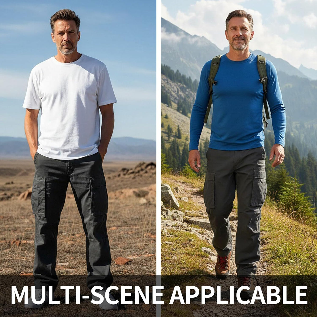 4 Pack Cargo Pants for Men Casual Hiking Joggers Lightweight Workout Outdoor Trousers Sweatpants with Pockets 2026