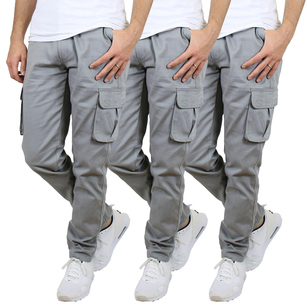 Cargo Pants for Men 3-Pack Flex Stretch Utility Trousers Durable Work Outdoor Wear Mens Cargo Pants 31 Inch Inseam