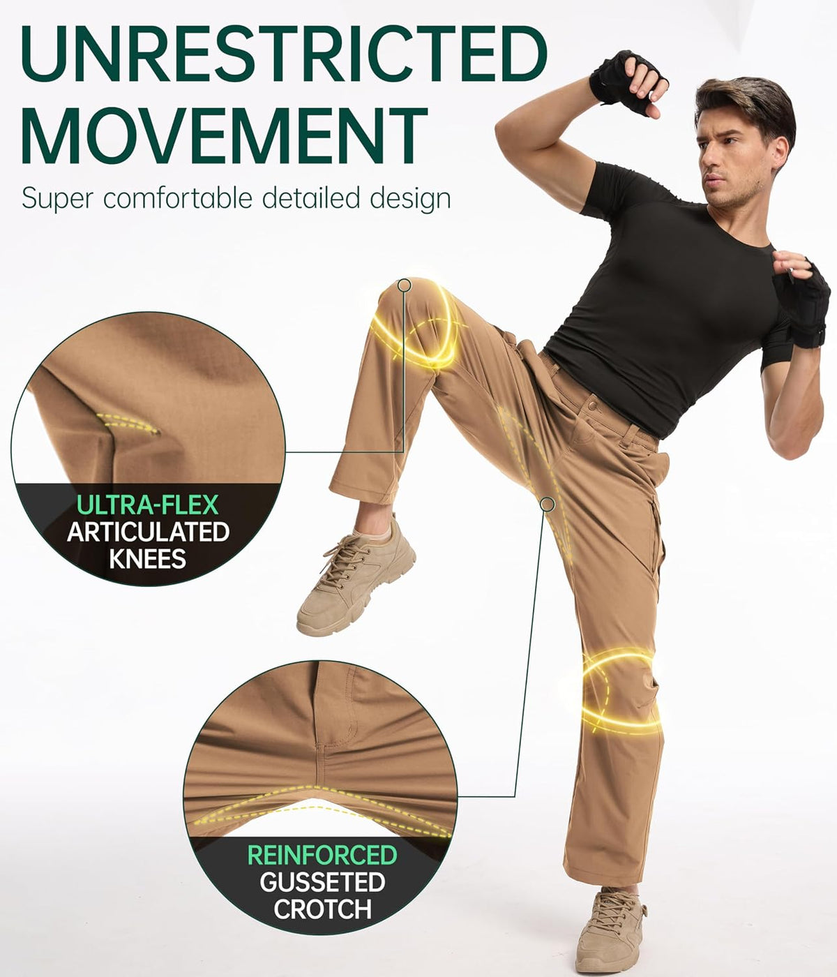 NATUVENIX Tactical Pants for Men Stretch Ripstop Cargo Waterproof Work