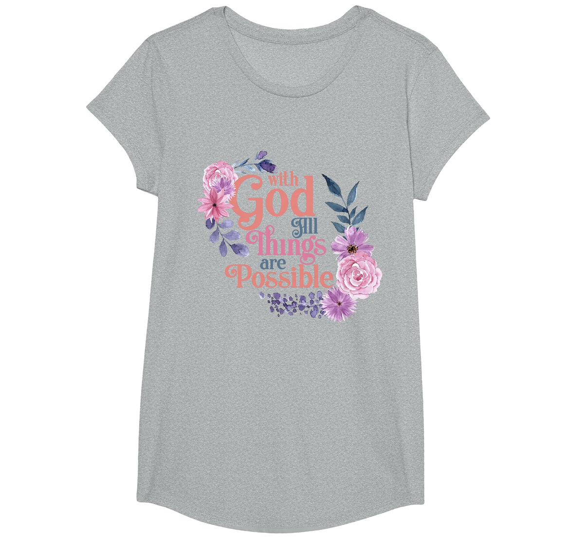 with God All Things are Possible Prayer Bible Verse T-Shirt