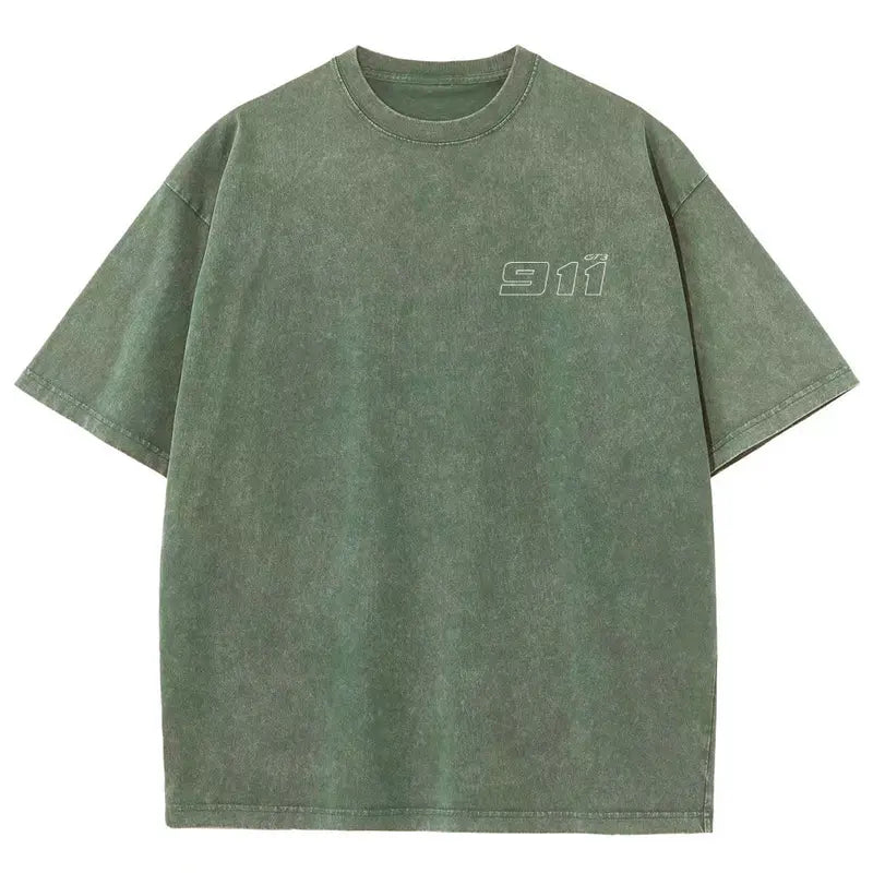 Men's 911 GT3 Racing Good Graphic Tees - Super Soft Washed Cotton Fashion Streetwear Round Neck Casual Top, Boyfriend Birthday Gift, Cool Guys Gifts, Gifts For Boyfriend, Cool Gifts For Guys