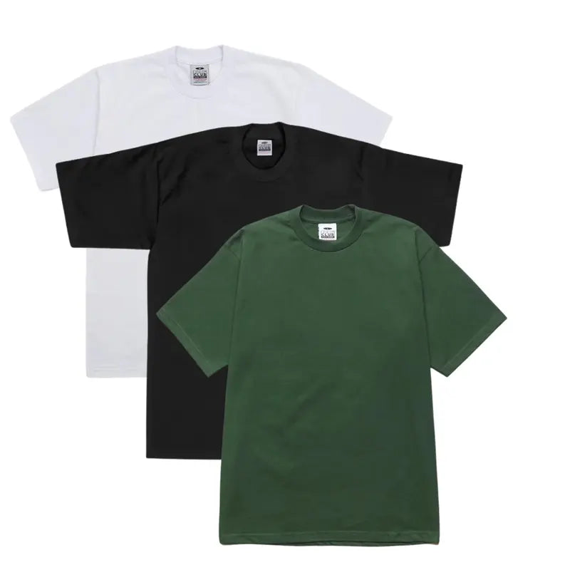 Pro Club 3-Pack Men's Thick Cotton Crew Neck Short Sleeve Tops, Casual Plain Classic Collar Day T-Shirts