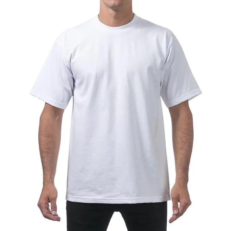 Pro Club 3-Pack Men's Thick Cotton Crew Neck Short Sleeve Tops, Casual Plain Classic Collar Day T-Shirts