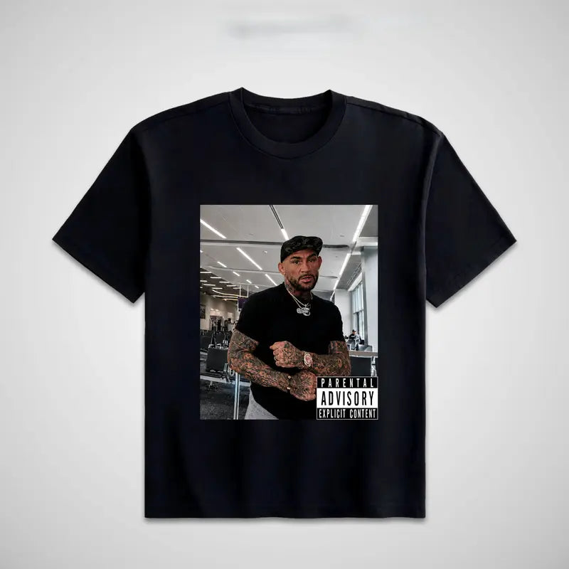 Men's Round Neck Short-Sleeve Heavy Cotton T-Shirt - Customized Dustin Poirier IGBBMN Funny Meme Vintage DTF Print, Classical Unisex Streetwear Casual Top, Gift for UFC Lovers