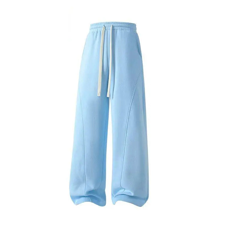 Men's Fleece Thermal Lined Sweatpants  Oversize Drawstring Waist Casual Loose Pants for Fall Winter School Season Daily Wear Stylish Menswear