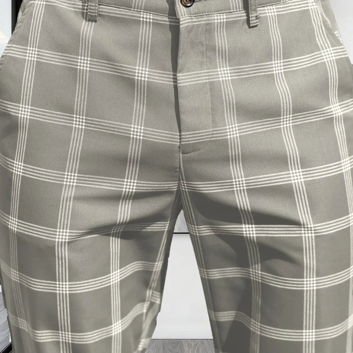 Men's Plaid Checked Suit Pants, Business Casual Slim-Fitting Long Pants, Versatile Office Wear, All-Season Fashionable Trousers, Casual Slacks, Casual Work Pant