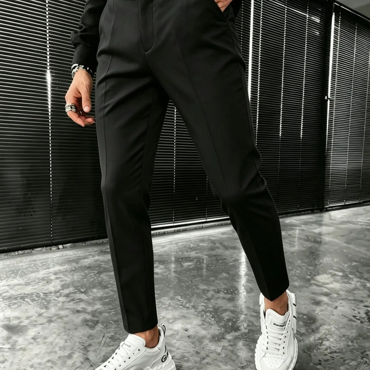 Men's Fashion Classic Business Casual Slim-Fit Suit Pants, Office Pants, Business Work Trousers, Menswear, Versatile Business Essential, Plain Pattern, All Seasons Wear, Comfortable and Stylish