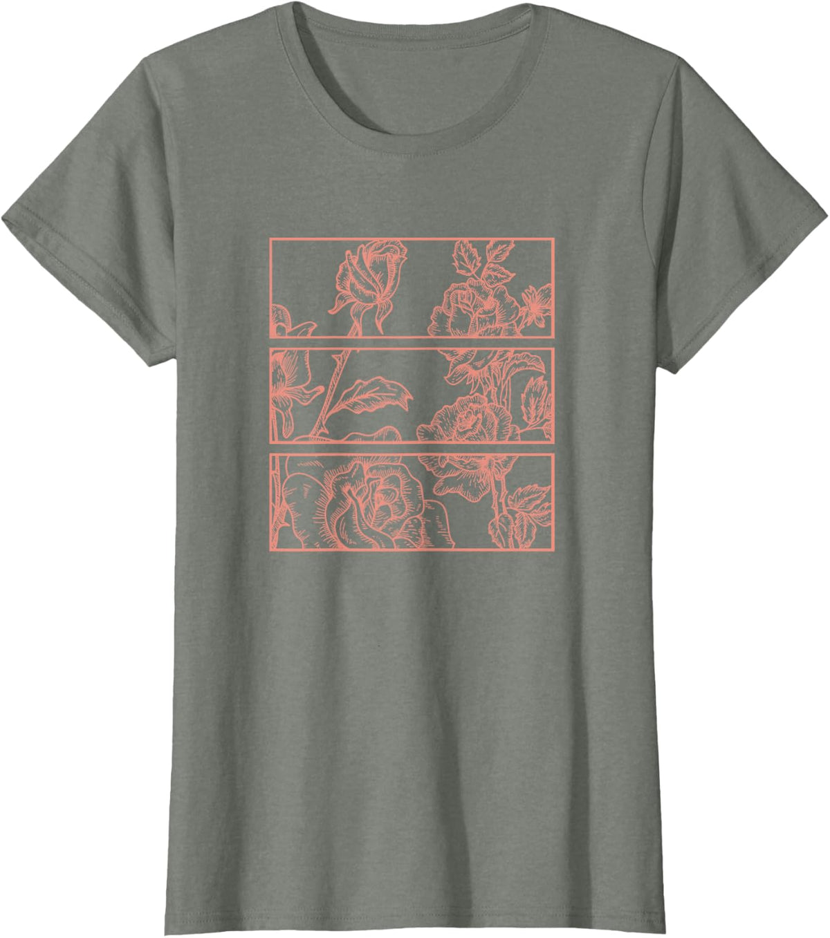 Peach Roses Floral Aesthetic Soft Grunge Pastel Gothic Punk T-Shirt