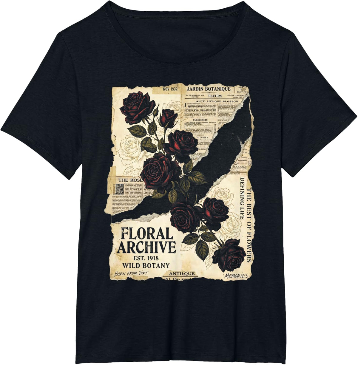 Y2K Grunge Rose Gothic Men Streetwear T-Shirt