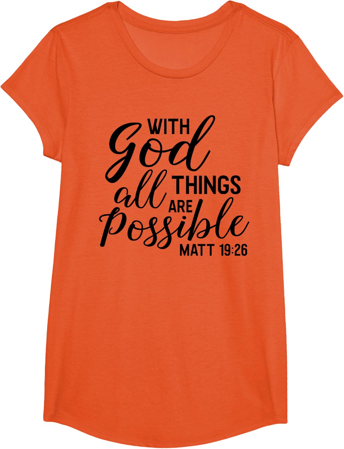 With God ALL Things Are Possible Shirt Matthew Scripture Tee T-Shirt
