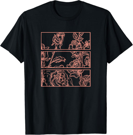 Peach Roses Floral Aesthetic Soft Grunge Pastel Gothic Punk T-Shirt