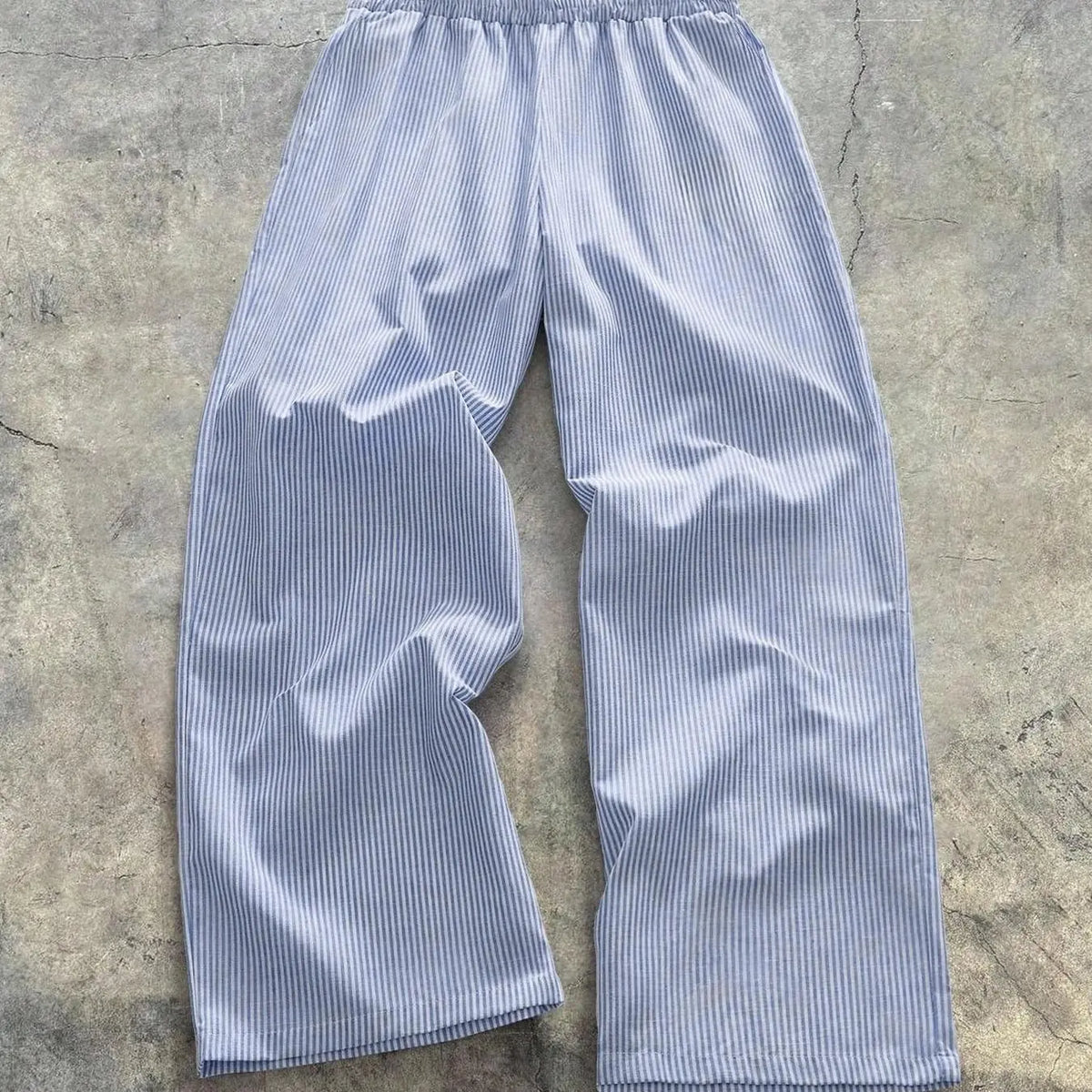 Unisex Striped Wide Leg, Drawstring Waisted, Casual Slacks, Casual Loose Fit Trousers, Breathable Comfort Design, Suitable for Daily Wear, Leisure and Home Use, Casual Fashion Bottoms