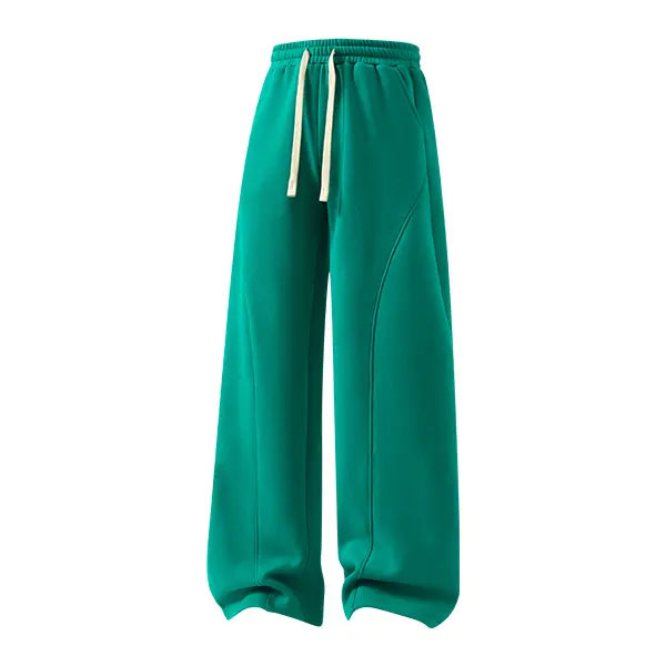 Men's Fleece Thermal Lined Sweatpants  Oversize Drawstring Waist Casual Loose Pants for Fall Winter School Season Daily Wear Stylish Menswear