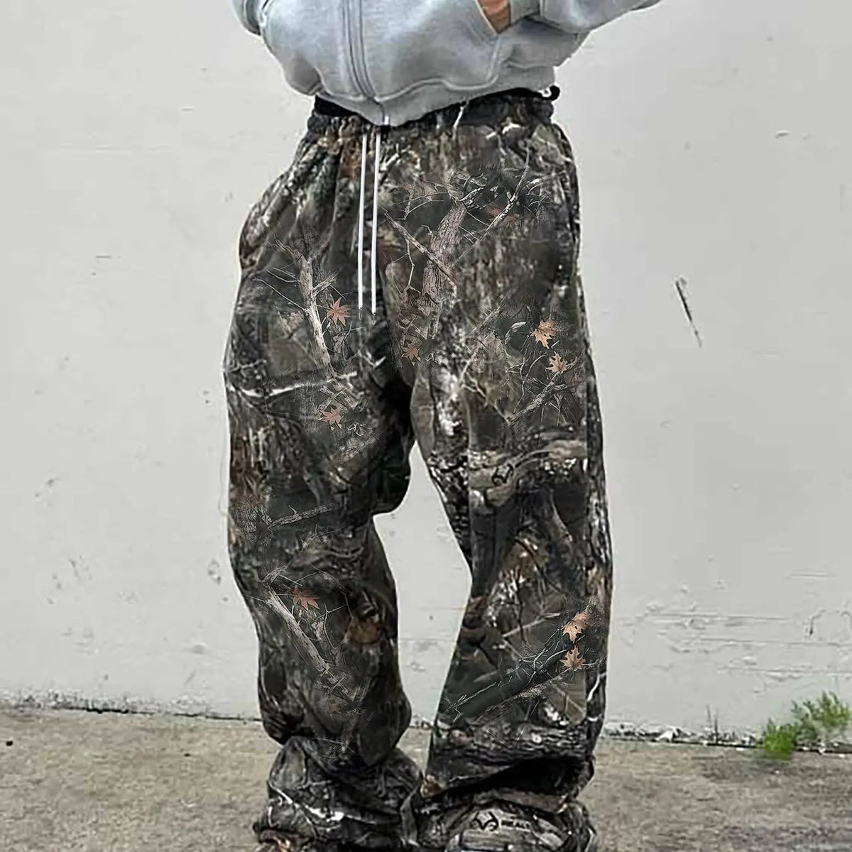 Men's Camo Tree Print Pants, Street Fashion Casual Loose Trousers for Daily Wear, Men's Bottoms for Summer, Casual Fit Streetwear