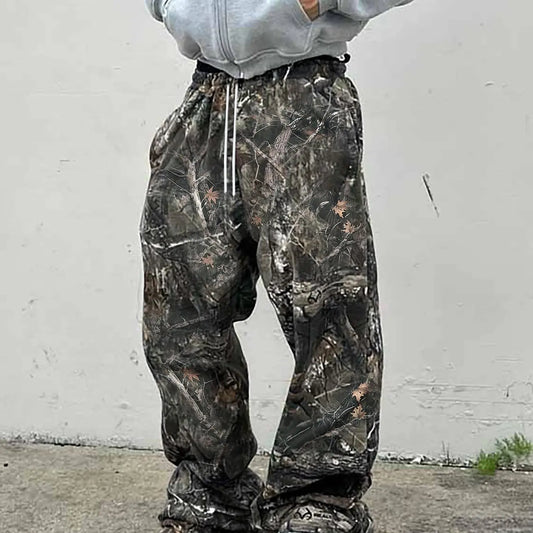 Men's Camo Tree Print Pants, Street Fashion Casual Loose Trousers for Daily Wear, Men's Bottoms for Summer, Casual Fit Streetwear