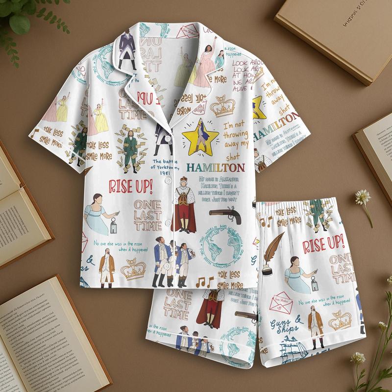 Hamilton Pajamas Set, American Musical Pajamas Set, Broadway Musical Pajamas Set, Rise Up Pajamas, Hamilton Musical , Alexander Hamilton