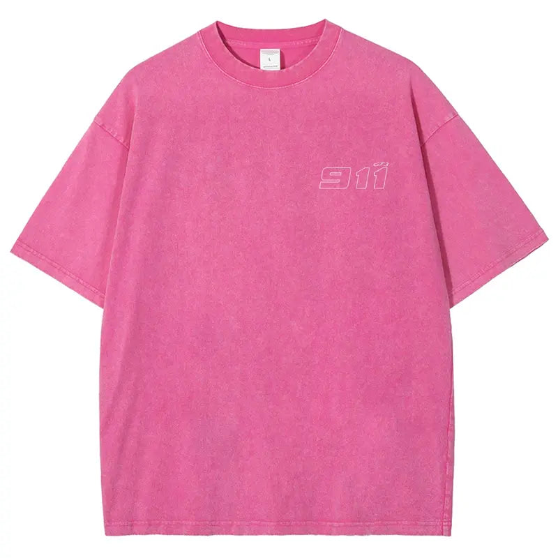 Men's 911 GT3 Racing Good Graphic Tees - Super Soft Washed Cotton Fashion Streetwear Round Neck Casual Top, Boyfriend Birthday Gift, Cool Guys Gifts, Gifts For Boyfriend, Cool Gifts For Guys