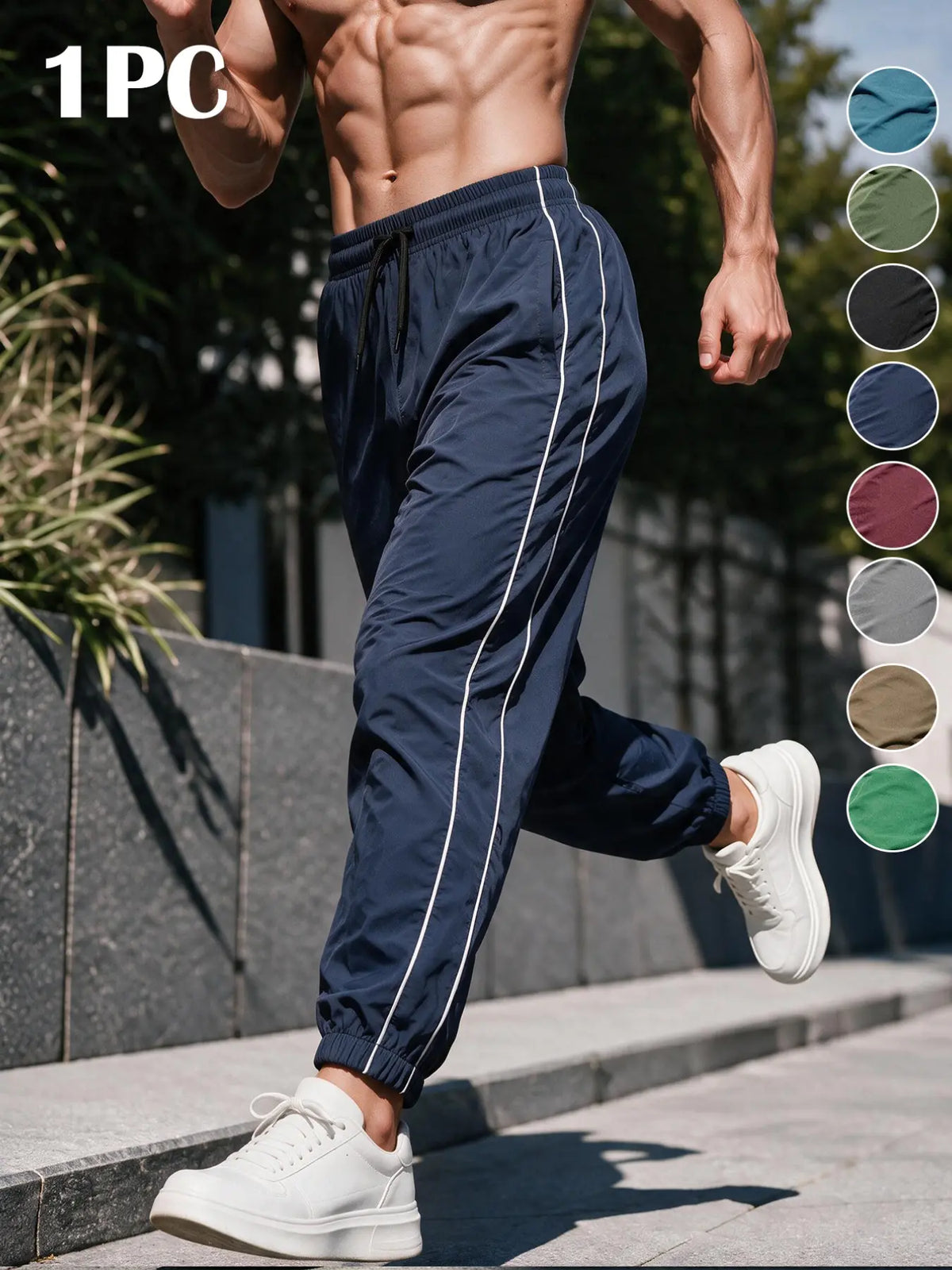 Men's Loose-Fit Casual Pants with Drawstring Waist, H-Type Silhouette, Long/regular Length, Ideal for Spring & Fall Outdoor Activities