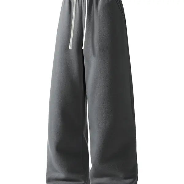 2-pack men’s casual straight sweatpants with adjustable drawstring elastic waistband, loose straight-leg design, skin-friendly comfortable fabric