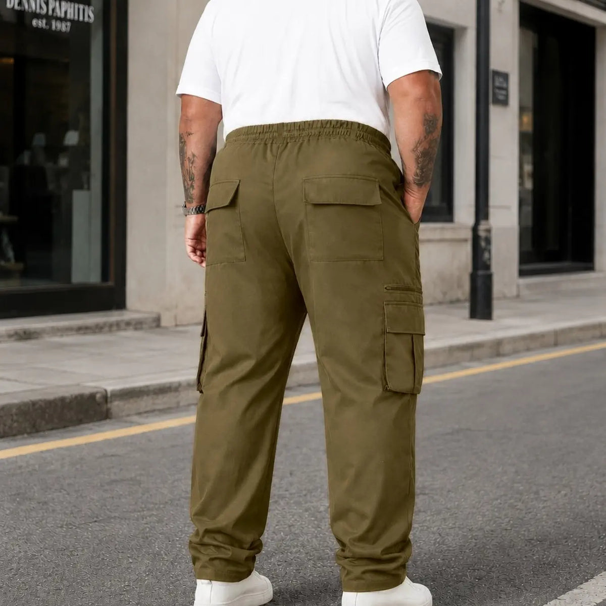Men's Plus Size Casual Straight Leg Cargo Trouser Pants with Multiple Pockets, Comfortable & Durable for Daily Wear & Outdoor Activities Multi Pocket Trousers